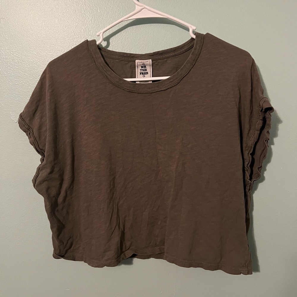 We The Free Olive Crop Top